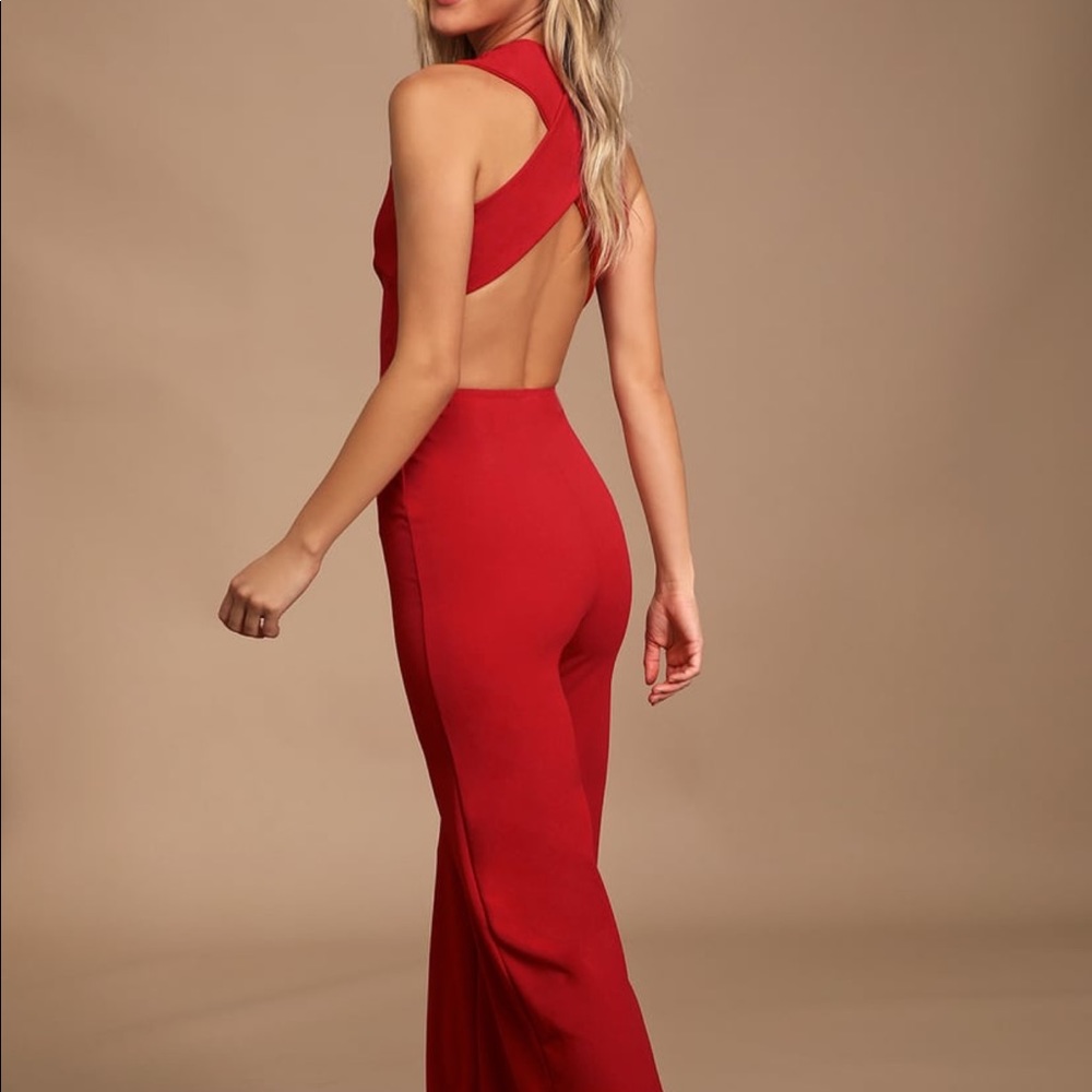 Think Out Loud Backless Jumpsuit by Lulus - Small
